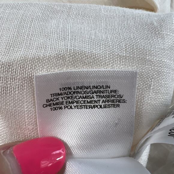 Anne Klein L Large Tunic Top Shirt Linen High Low Blouse Lagenlook Minimalist - Picture 10 of 16